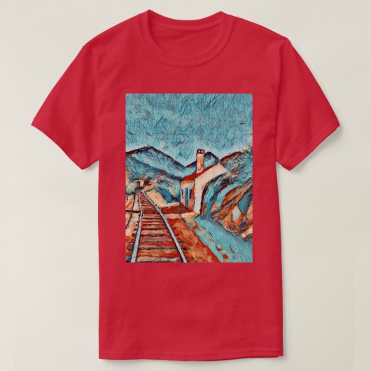 鉄道駅ビュー2 Tシャツ (デザイン正面)