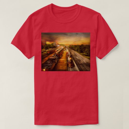 鉄道駅レールのロマンス1908 Tシャツ (デザイン正面)
