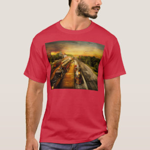 鉄道駅レールのロマンス1908 Tシャツ