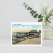 鉄道駅、アトランティックハイランズNJヴィンテージ ポストカード (スタンド正面)