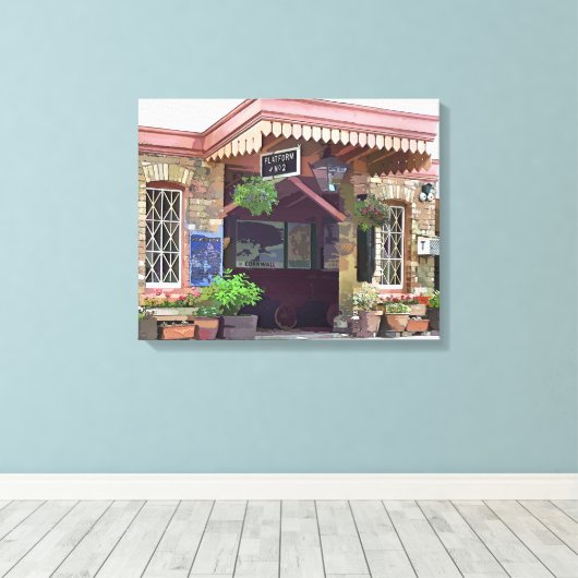 鉄道駅 キャンバスプリント (インサイチュ (ウッドフロア))