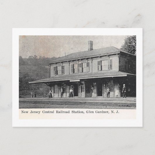 鉄道駅、グレン・ガードナー、ニュージャージーヴィンテージ ポストカード (正面)