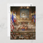 鉄道駅 – シカゴIll – 私たちのために1943 ポストカード (正面/裏面)