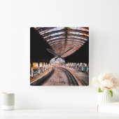 鉄道駅 スクエア壁時計 (ホーム)