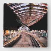 鉄道駅 スクエア壁時計 (正面)