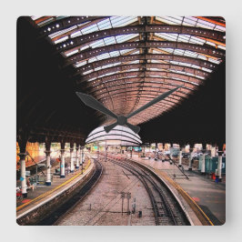 鉄道駅 スクエア壁時計