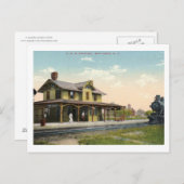 鉄道駅、ベイヘッド、ニュージャージー州ヴィンテージ ポストカード (正面/裏面)