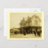 鉄道駅、マタワン、ニュージャージー州ヴィンテージ ポストカード (正面/裏面)