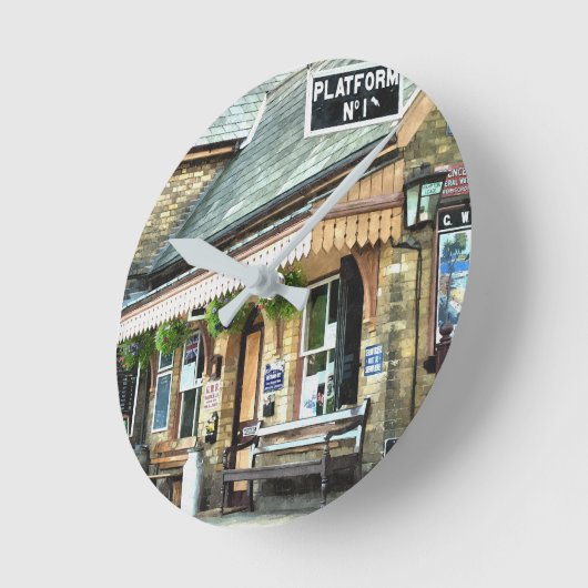 鉄道駅 ラウンド壁時計 (傾斜)