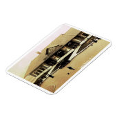 鉄道駅、ロングビーチ、ロングアイランド、NYヴィンテージ マグネット (左側)