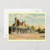 鉄道駅、南オレンジ、ニュージャージーヴィンテージ ポストカード (正面/裏面)