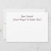 鉄道駅 招待状 (裏面)