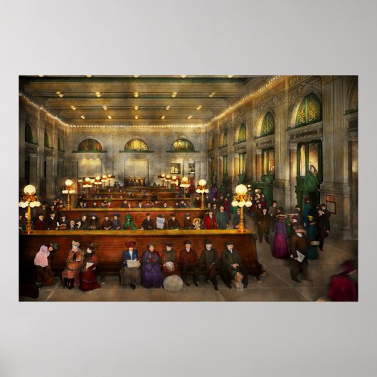 鉄道駅 – Waiting in Grand Central 1904 ポスター (正面)