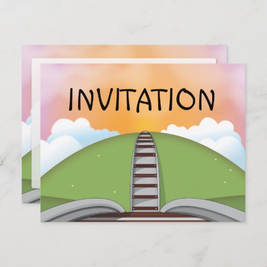 鉄道 招待状 (正面/裏面)