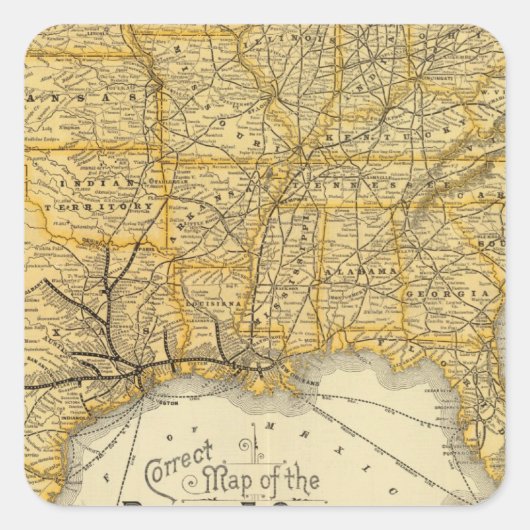 鉄道、汽船ライン南太平洋 スクエアシール (正面)