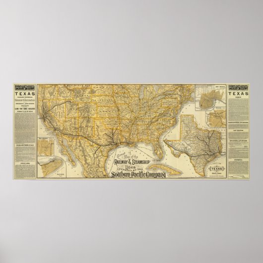 鉄道、汽船ライン南太平洋 ポスター (正面)