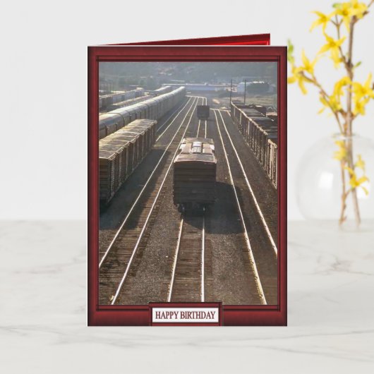 鉄道・線路 – 鉄道側面 カード (黄色い花)