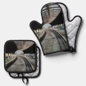 鉄道 鍋つかみ&鍋敷きセット (正面/裏面)