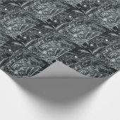 鉄道–301155鉄道黒蒸気機関車ロコ ラッピングペーパー (角)