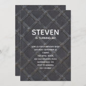 鉄金属グリル格子フレームワーク誕生日 招待状 (正面/裏面)