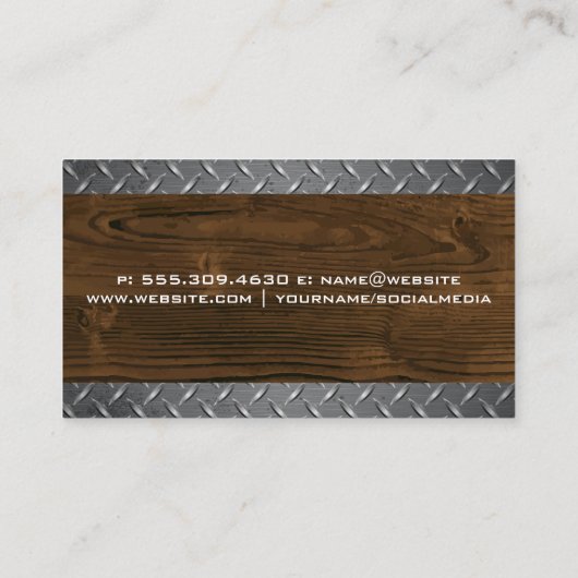 鉄鋼と木材 | 建築機器 名刺 (裏面)