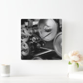 鉄鋼ギア スクエア壁時計 (ホーム)