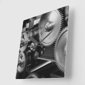 鉄鋼ギア スクエア壁時計 (傾斜)