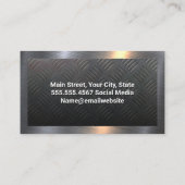 鉄鋼プレートの背景 |メタル縁ど 名刺 (裏面)