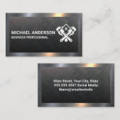 鉄鋼プレートの背景 |メタル縁ど 名刺 (正面/裏面)