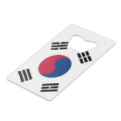鉄鋼ボトルオープナー(韓国国旗) クレジットカード栓抜き (正面アングル)