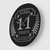 鉄鋼十結婚一周年記念11年 ラージ壁時計 (傾斜)