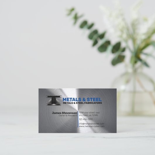 鉄鋼・金属製造 名刺 (スタンド正面)