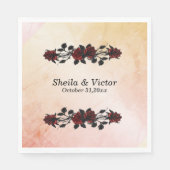 鉄門ゴシック色ローズゴシックオレンジ スタンダードランチョンナプキン (正面)