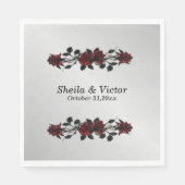 鉄門ゴシック赤薔薇結婚ゴシック スタンダードランチョンナプキン (正面)