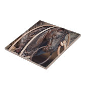 鉄馬馬をつなぐ杭およびロープ タイル (側面)