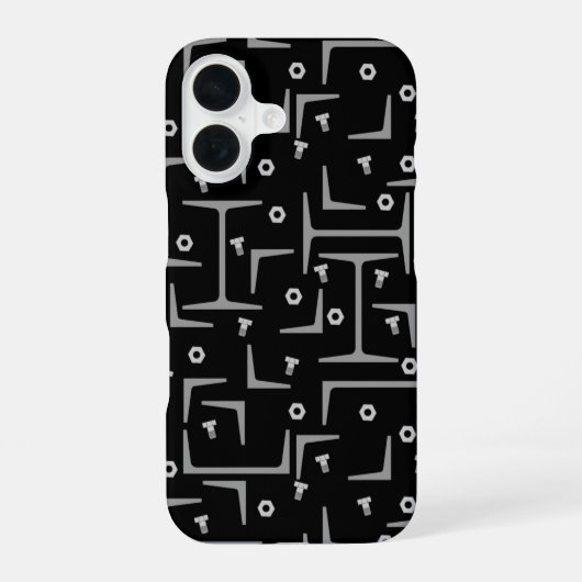 鉄骨パターン iPhone 16ケース (裏面)