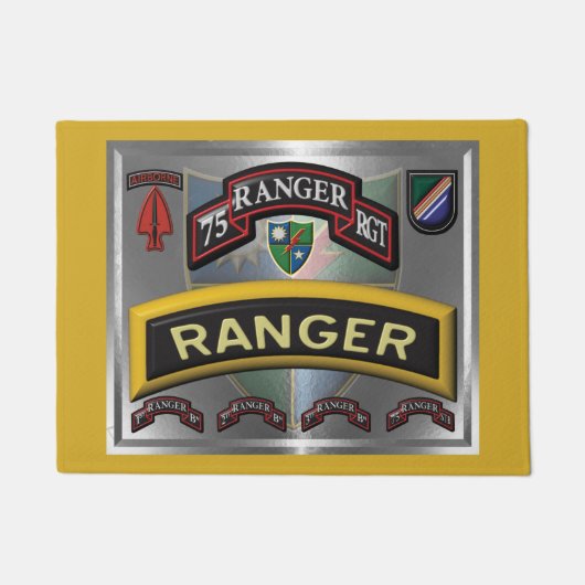 鉄骨型額第75レンジャー連隊 ドアマット (正面)