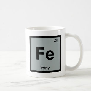 鉄-アイロニー化学周期表記号 コーヒーマグカップ