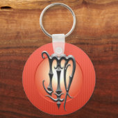 鉄《星座》乙女座記号、赤 キーホルダー (正面)
