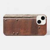 鉄、木、ボルトは強い強い硬さを作る iPhoneケース (裏面横)