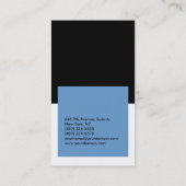 鉛直エレガント青の白い黒のプレーン管理者 名刺 (裏面)