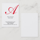 鉛直シンプル白モノグラム 名刺 (正面/裏面)