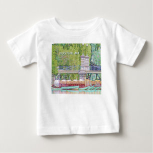 鉛筆およびインクフィルターのボストン白鳥のボート ベビーTシャツ