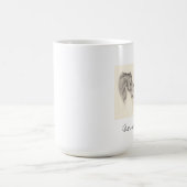 鉛筆および水彩画の純血種の馬 コーヒーマグカップ (中央)