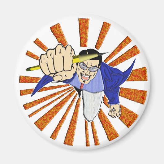 鉛筆でスーパーヒーロー マグネット (正面)