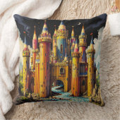 鉛筆で作られたファンタジーな可愛い城 クッション (ブランケット)