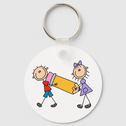 鉛筆で子供を貼る キーホルダー (正面)