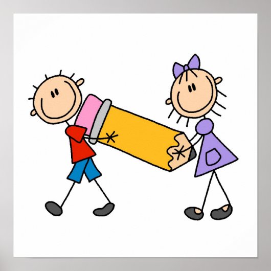 鉛筆で子供を貼る ポスター (正面)