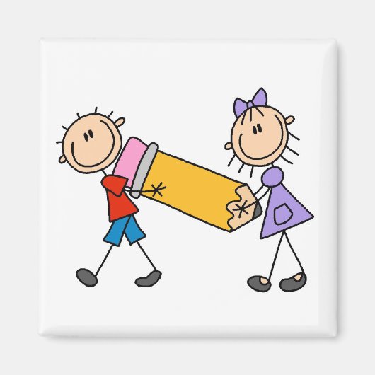 鉛筆で子供を貼る マグネット (正面)