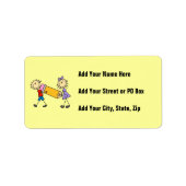 鉛筆で子供を貼る ラベル (正面)